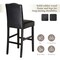 Set of 2/4 Bonded Leather High-back Barchair with Studded Decor